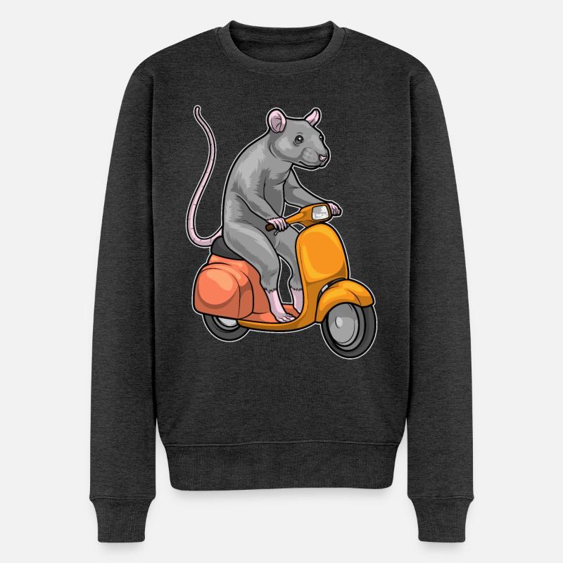 Ratte Motorroller - Männer Premium Bio Pullover - Anthrazit meliert