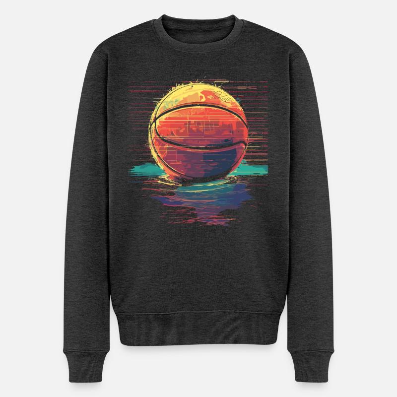 Ballon de basket Retrowave - Pull Premium bio Homme - anthracite chiné