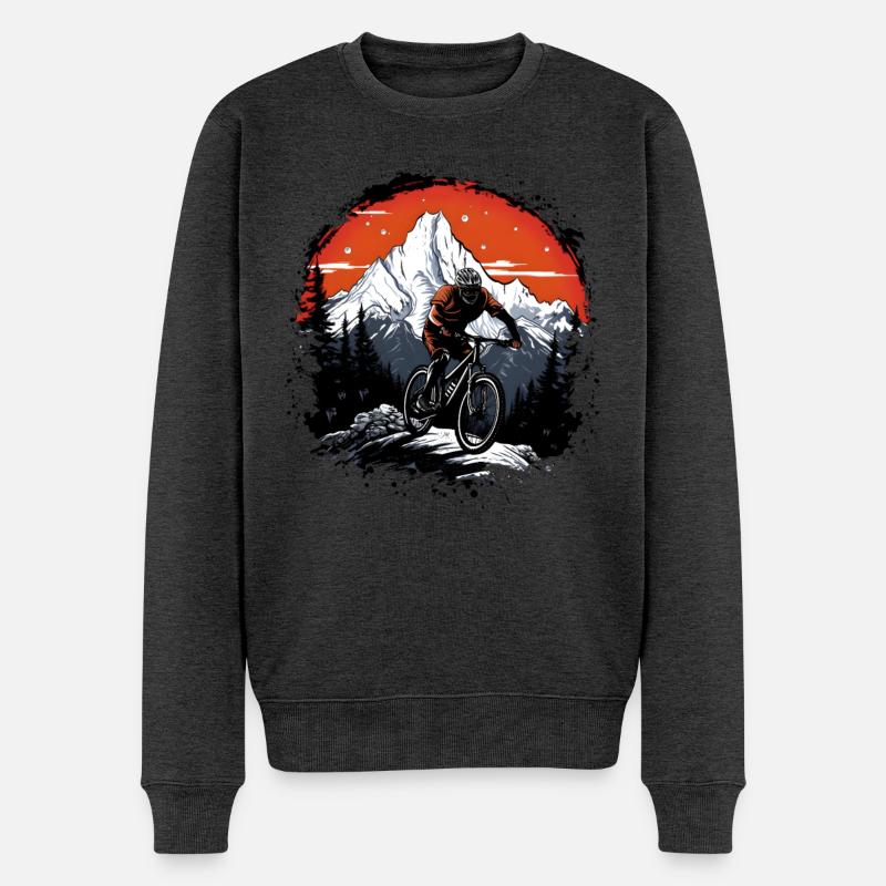Mountainbiken - Männer Premium Bio Pullover - Anthrazit meliert