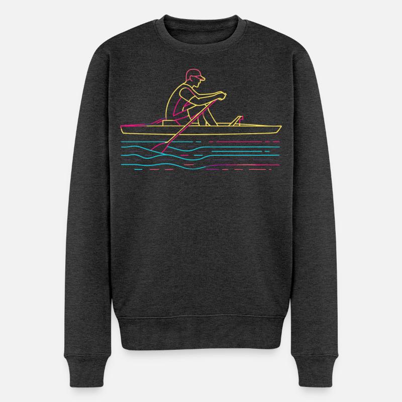 Rudern Steamwave - Männer Premium Bio Pullover - Anthrazit meliert