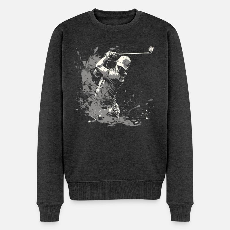 Golfer Zeichnung - Männer Premium Bio Pullover - Anthrazit meliert