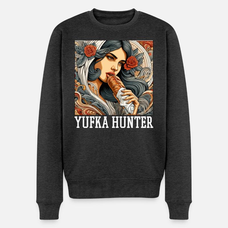 Yufka Jäger Kebab Geschenk - Männer Premium Bio Pullover - Anthrazit meliert