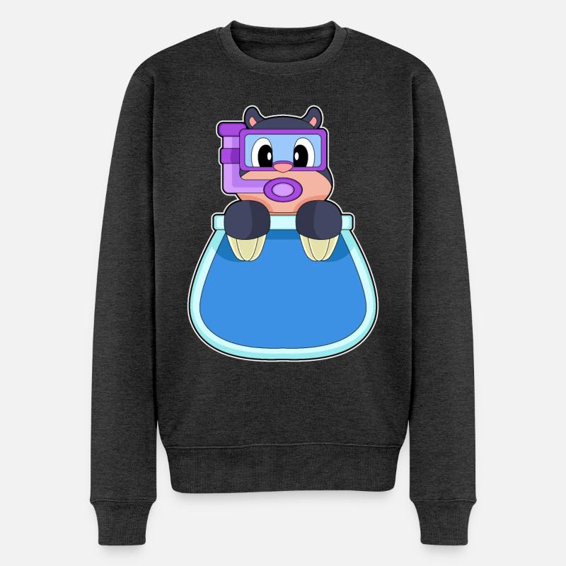 Maulwurf Aquarium - Männer Premium Bio Pullover - Anthrazit meliert