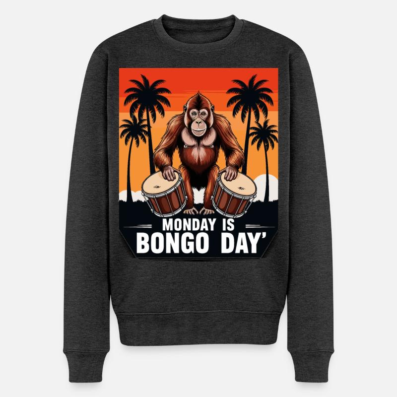 Monkey Bongo Batteur - Pull Premium bio Homme - anthracite chiné
