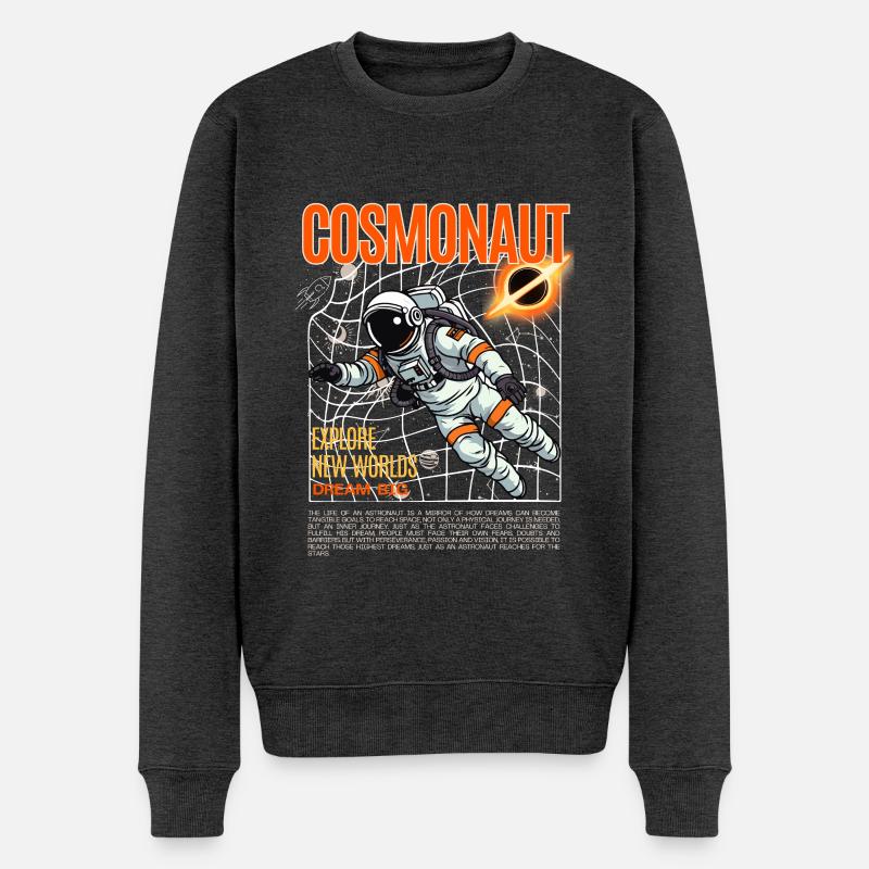 Astronaute en orbite - cosmonaute - Pull Premium bio Homme - anthracite chiné
