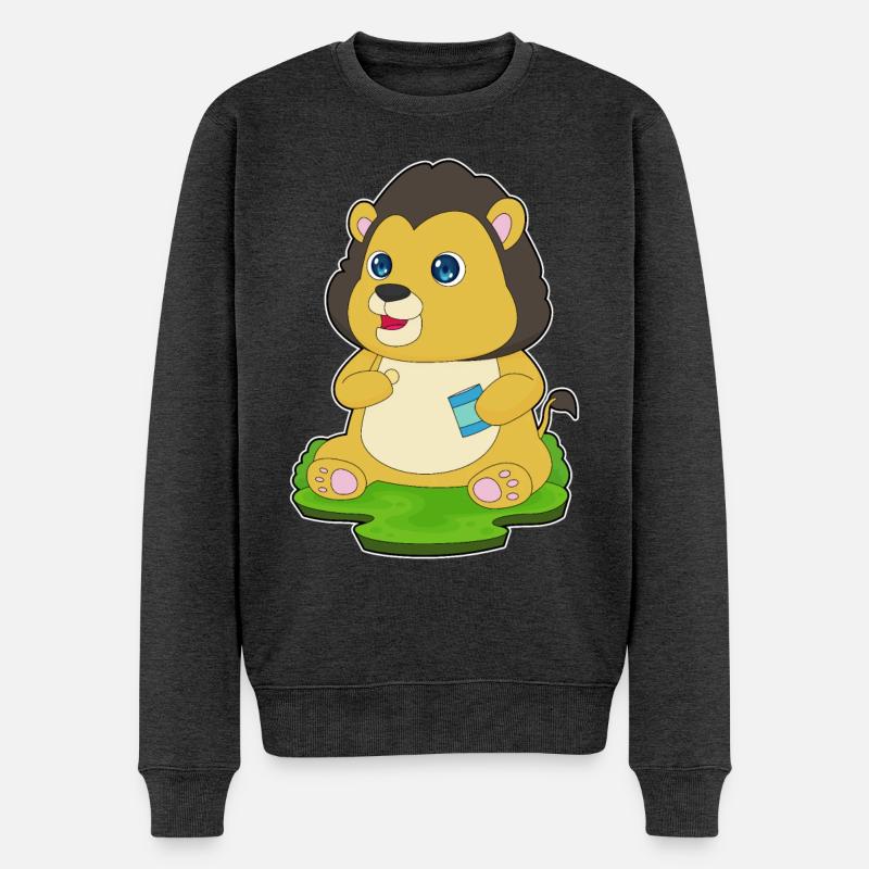 Croustilles Lion - Pull Premium bio Homme - anthracite chiné
