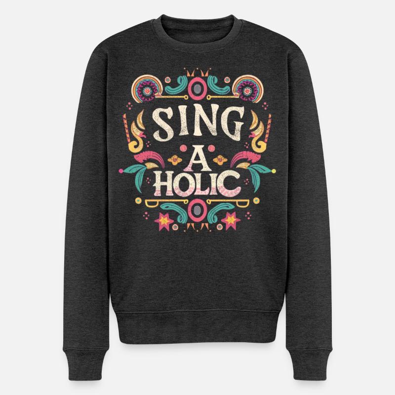 Accro de la chanson - Pull Premium bio Homme - anthracite chiné