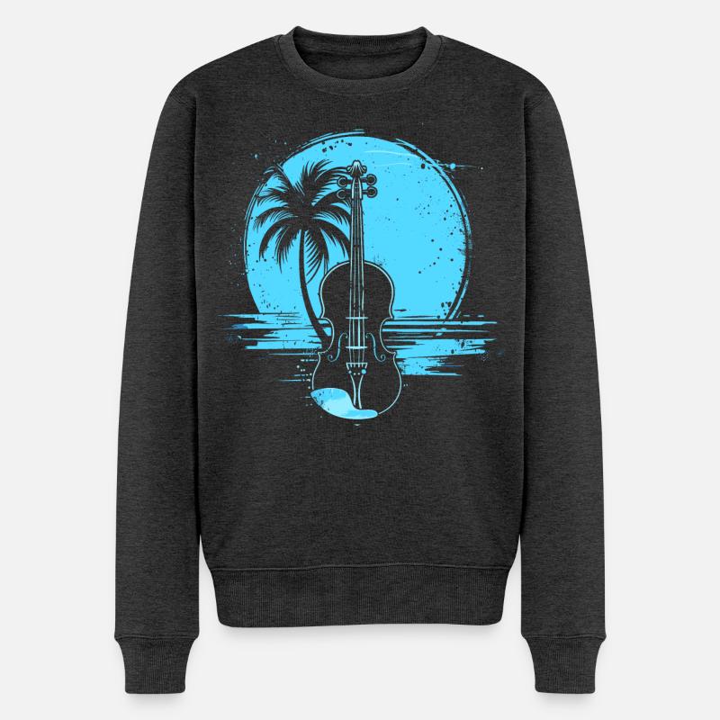 Graphisme violon - Pull Premium bio Homme - anthracite chiné