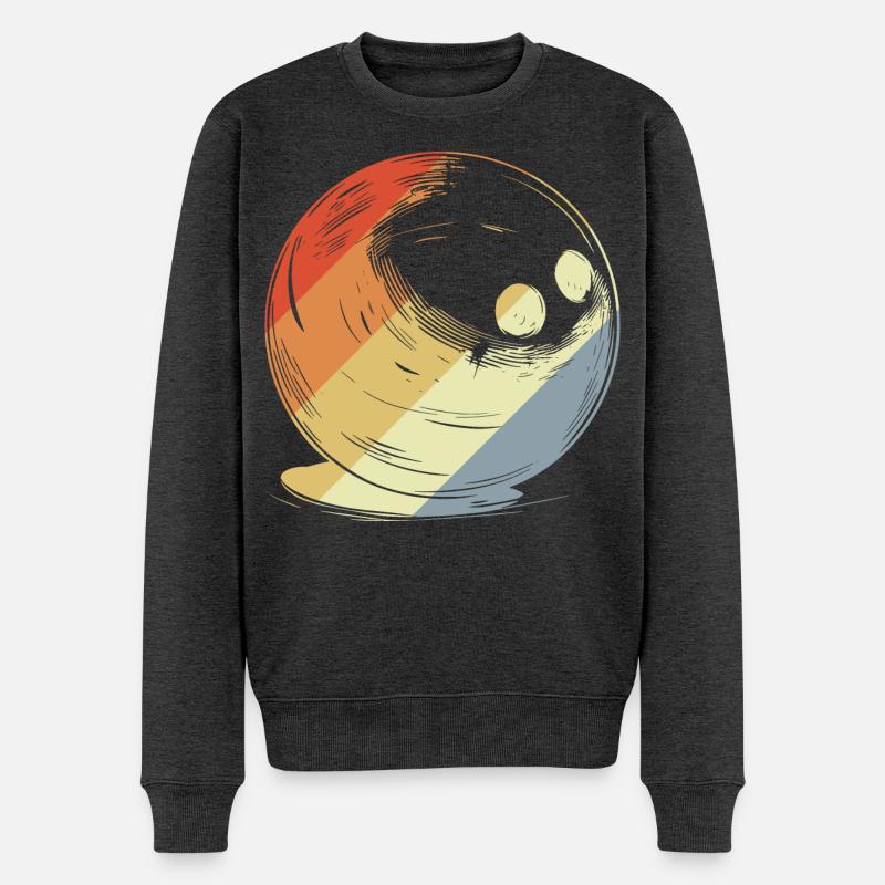 Oldschool Bowlingkugel - Männer Premium Bio Pullover - Anthrazit meliert