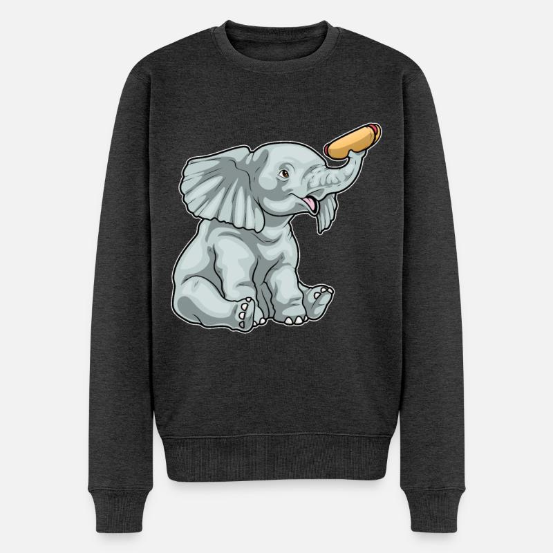 Hot-dog éléphant - Pull Premium bio Homme - anthracite chiné