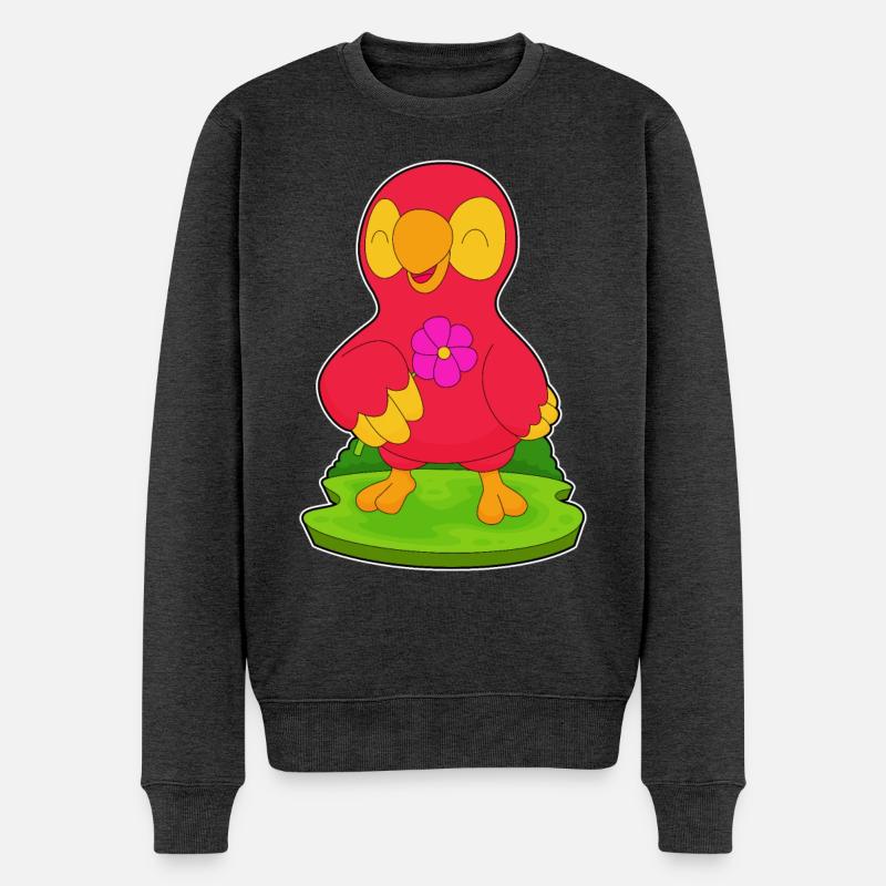 Fleur de perroquet - Pull Premium bio Homme - anthracite chiné
