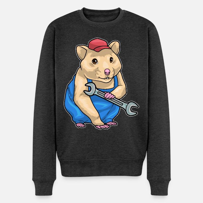 Clé mécanique hamster - Pull Premium bio Homme - anthracite chiné