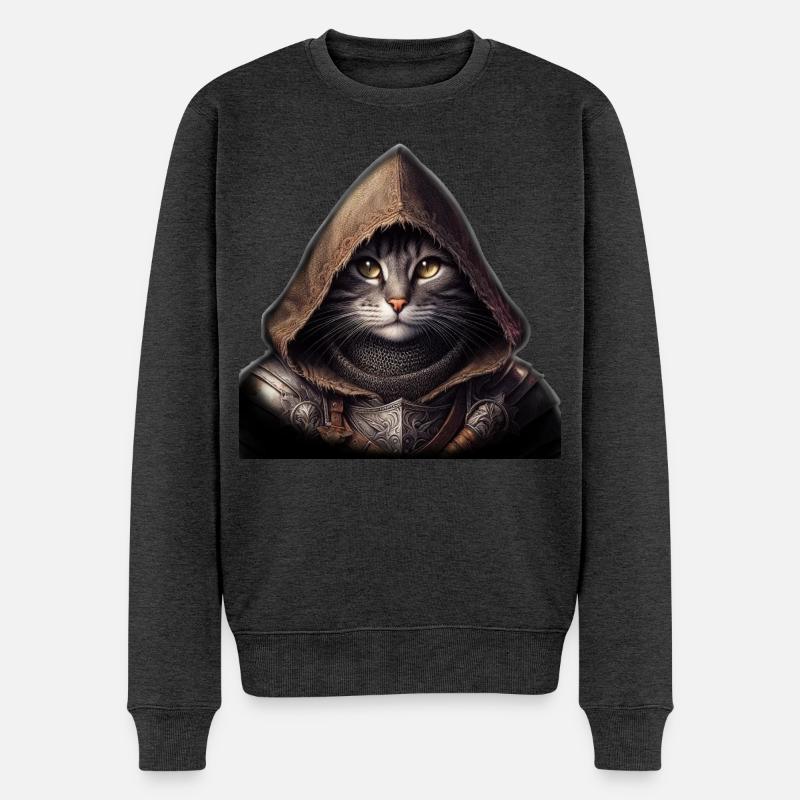 Kater Ritter - Männer Premium Bio Pullover - Anthrazit meliert