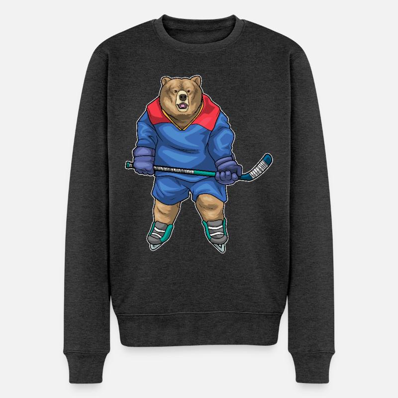 Bär Eishockey Eishockeyschläger - Männer Premium Bio Pullover - Anthrazit meliert