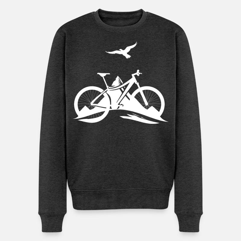 Mountainbiken - Männer Premium Bio Pullover - Anthrazit meliert