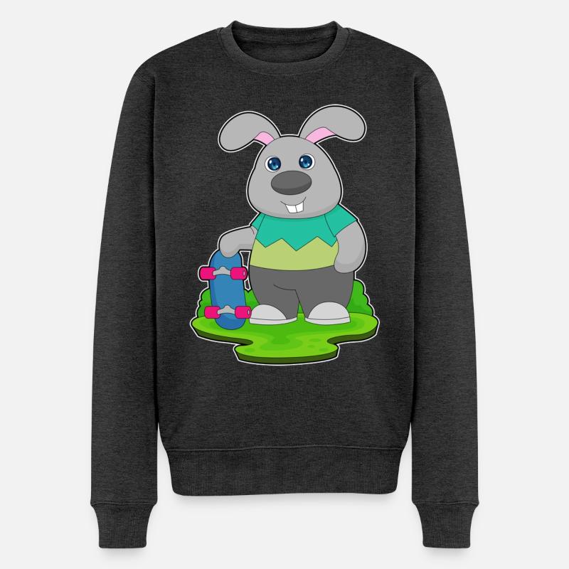 Bunny Skater Skateboard - Pull Premium bio Homme - anthracite chiné
