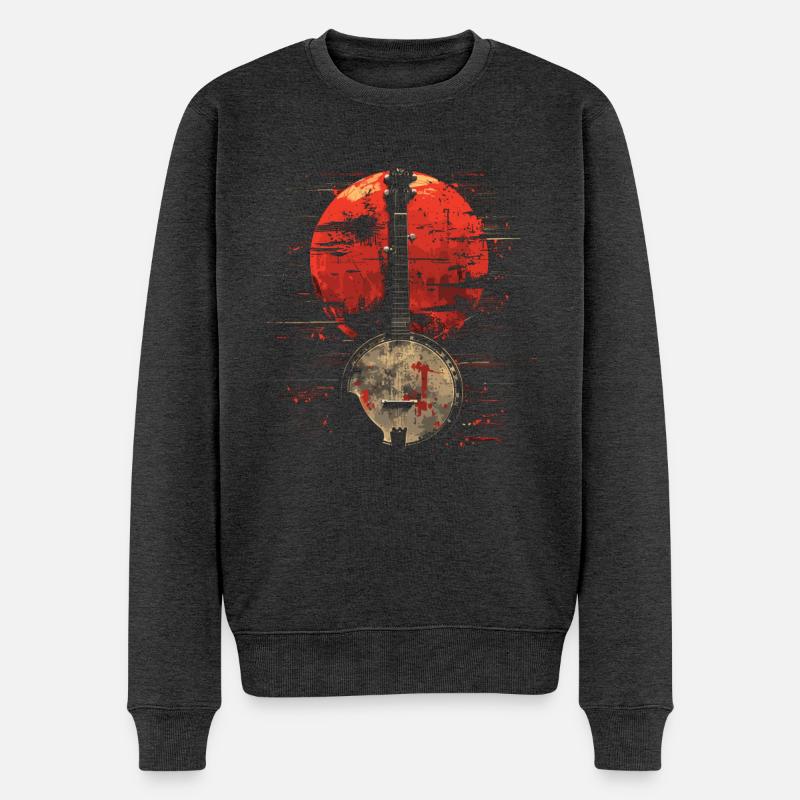 Banjo Synthwave - Pull Premium bio Homme - anthracite chiné