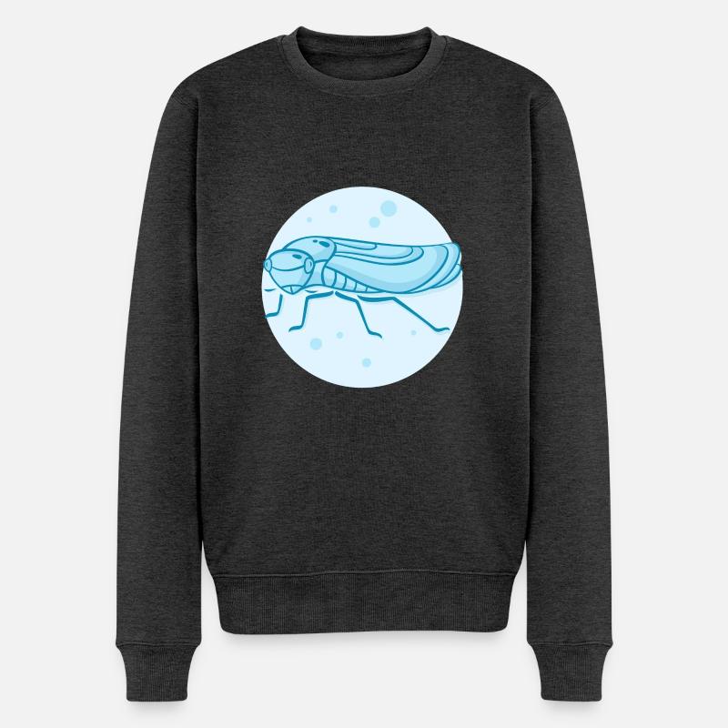 Lebendige Springende Zikade - Männer Premium Bio Pullover - Anthrazit meliert