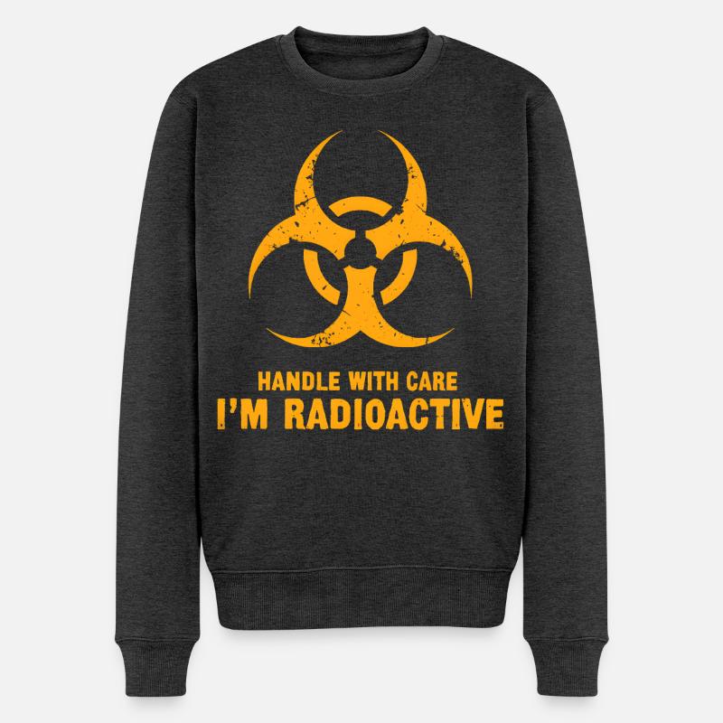 Handle with Care, I'm Radioactive - Männer Premium Bio Pullover - Anthrazit meliert