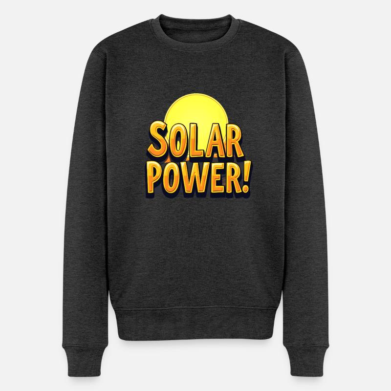 Solar Power! - Männer Premium Bio Pullover - Anthrazit meliert