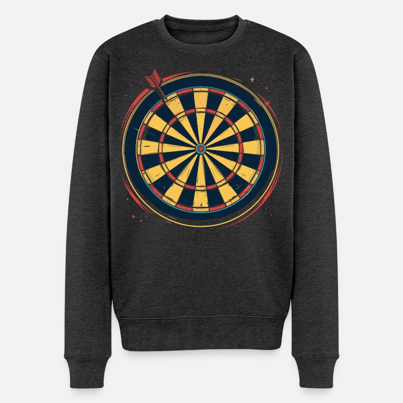 Dart Grafik - Männer Premium Bio Pullover - Anthrazit meliert