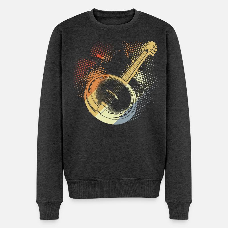 Banjo Dessin Rétro - Pull Premium bio Homme - anthracite chiné