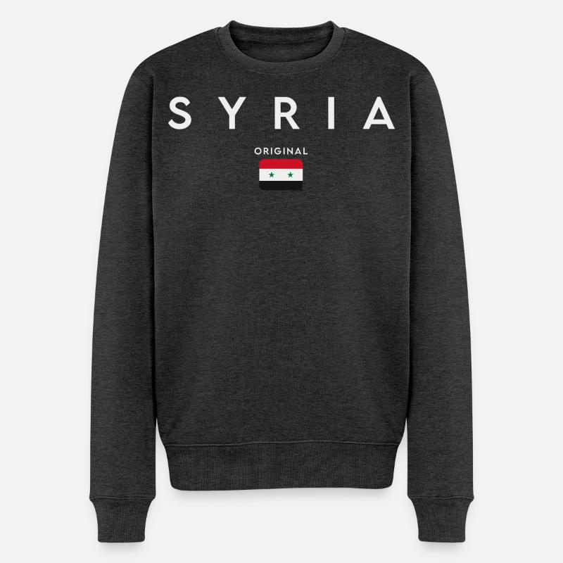 Flagge von Syrien, Syrischer Stolz - Männer Premium Bio Pullover - Anthrazit meliert