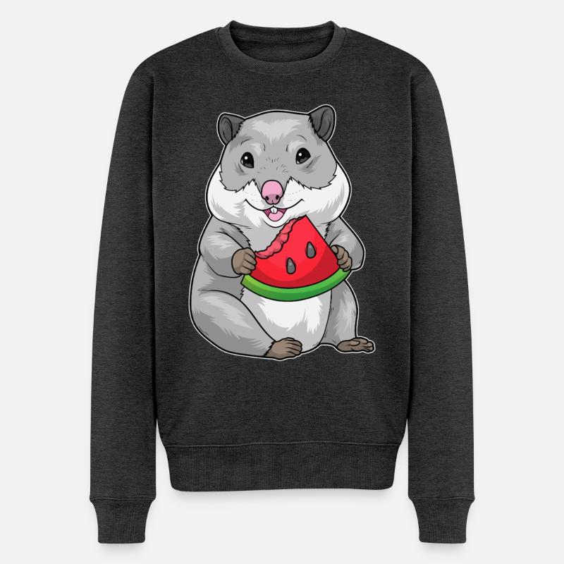 Hamster Pastèque - Pull Premium bio Homme - anthracite chiné