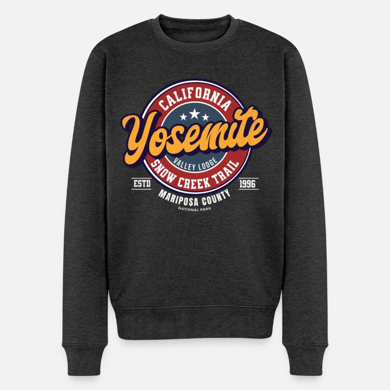 Yosemite Valley Lodge Logo Design - Pull Premium bio Homme - anthracite chiné