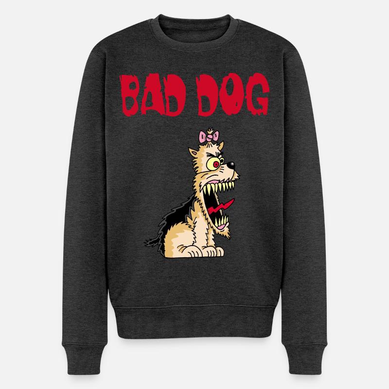 Wütender kleiner Hund - Männer Premium Bio Pullover - Anthrazit meliert