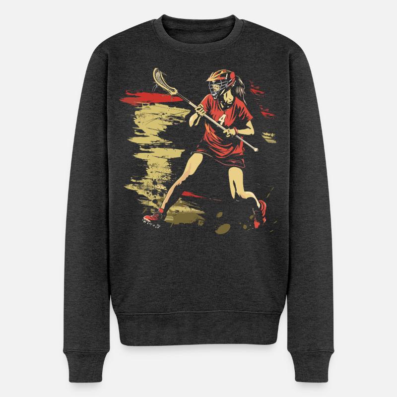 Filles de crosse à l’ancienne - Pull Premium bio Homme - anthracite chiné