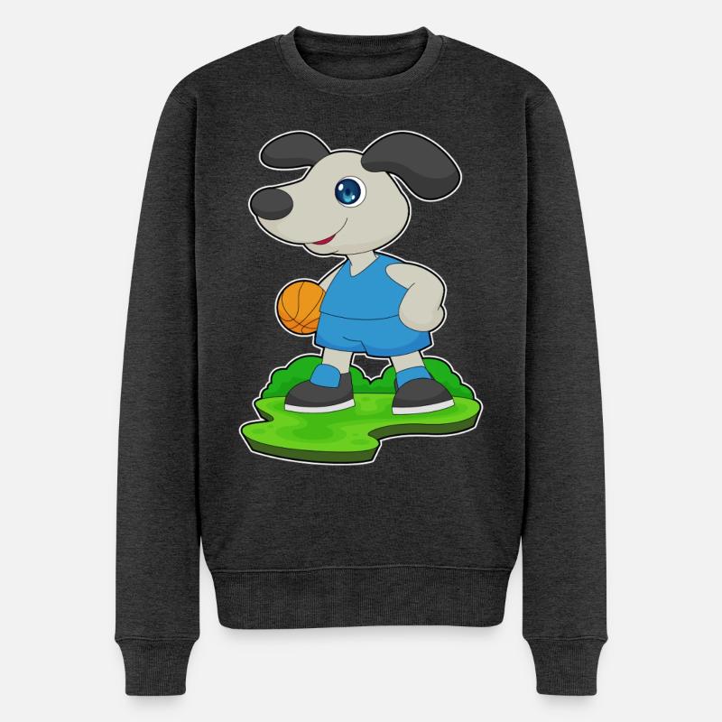 Chien Basketteur Basketteur - Pull Premium bio Homme - anthracite chiné