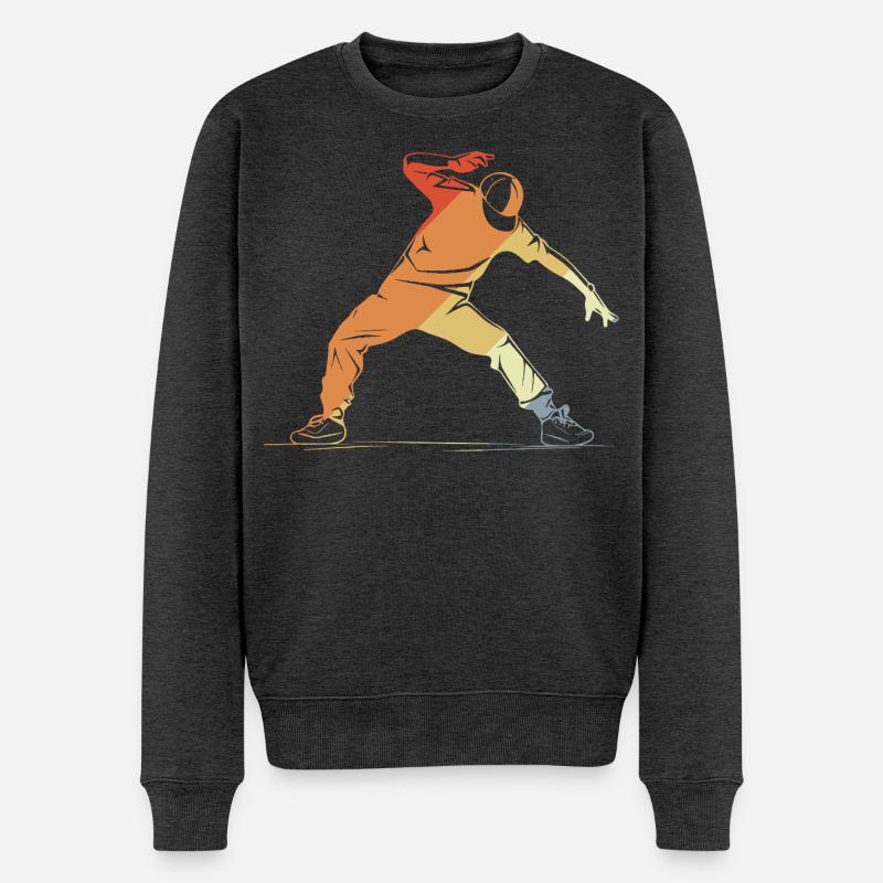 Breakdancer Skizze - Männer Premium Bio Pullover - Anthrazit meliert