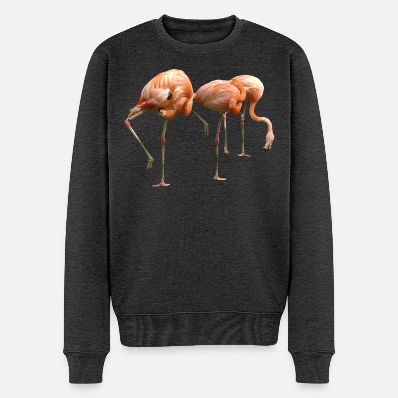 Flamingo - Männer Premium Bio Pullover - Anthrazit meliert