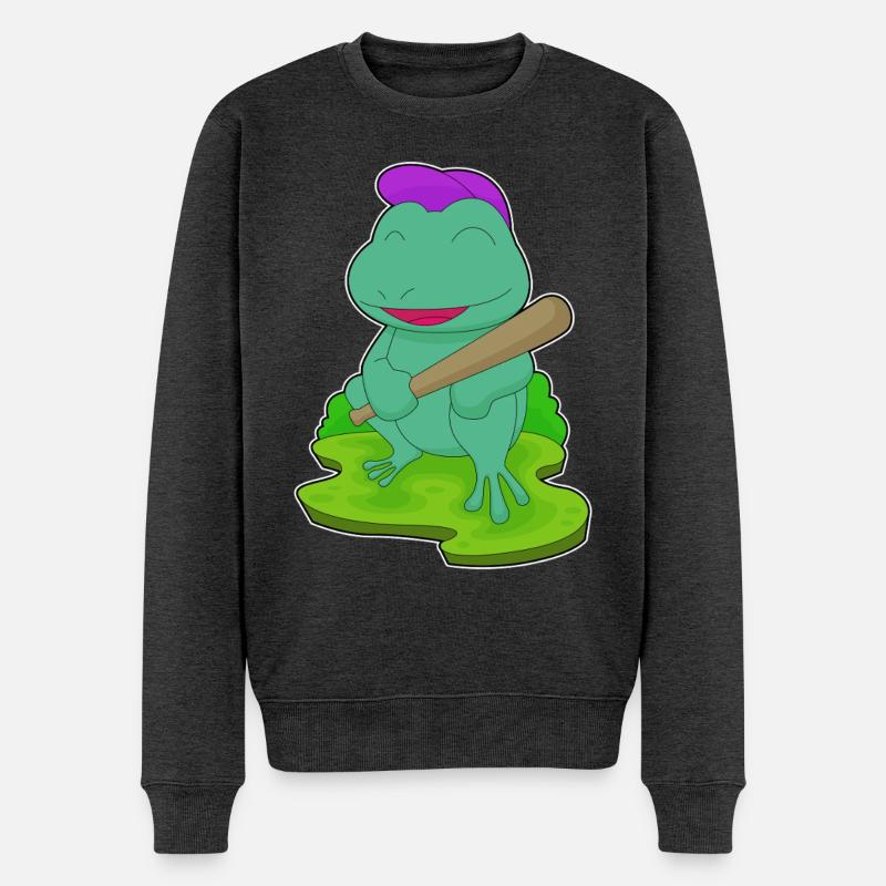 Grenouille Baseball Batte de Baseball - Pull Premium bio Homme - anthracite chiné