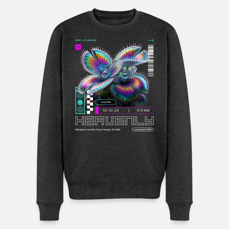 Heavenly Hologarden - Männer Premium Bio Pullover - Anthrazit meliert
