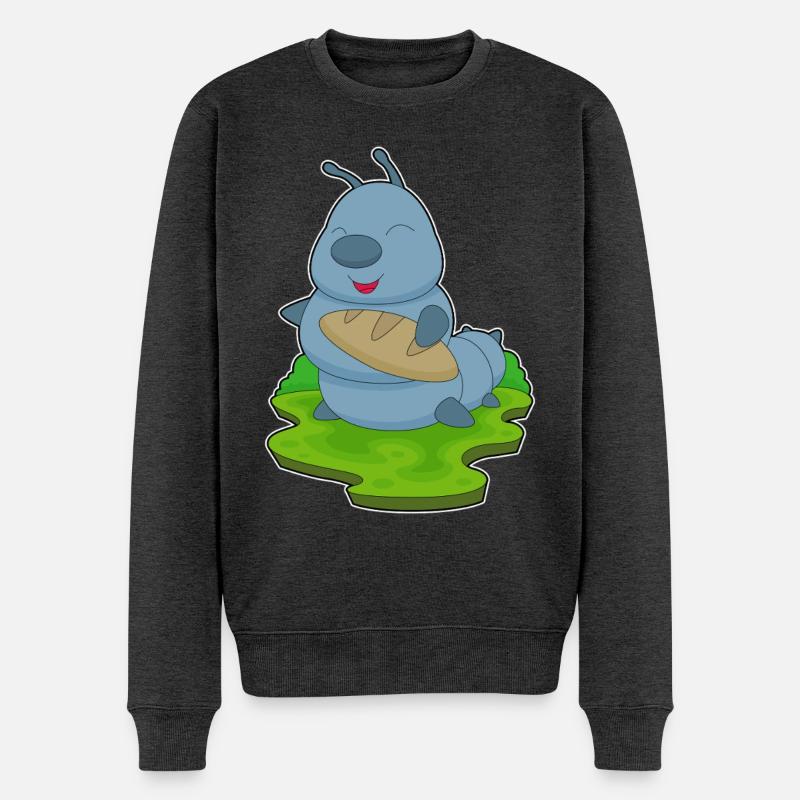 Raupe Brot - Männer Premium Bio Pullover - Anthrazit meliert