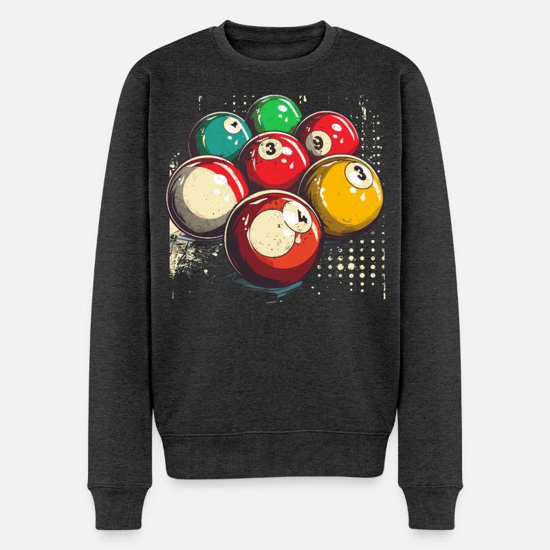 Grafik Billardkugeln - Männer Premium Bio Pullover - Anthrazit meliert
