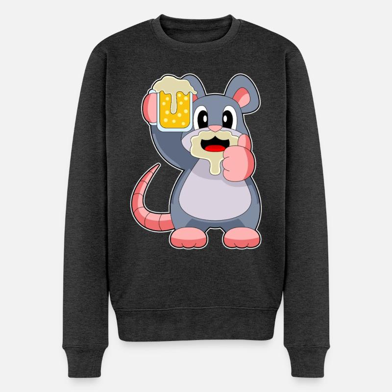 Maus Bier - Männer Premium Bio Pullover - Anthrazit meliert