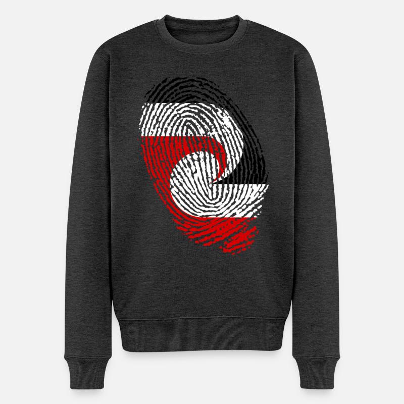 Fingerabdrücke der Maori-Flagge - Männer Premium Bio Pullover - Anthrazit meliert