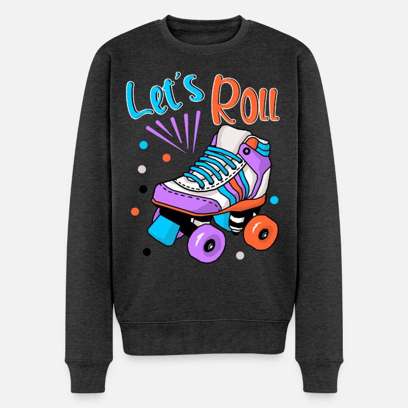 Rollschuh Schlittschuhläufer - Männer Premium Bio Pullover - Anthrazit meliert