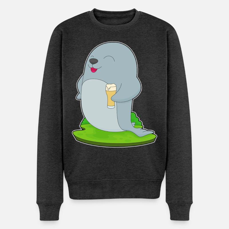 Bière de phoque - Pull Premium bio Homme - anthracite chiné