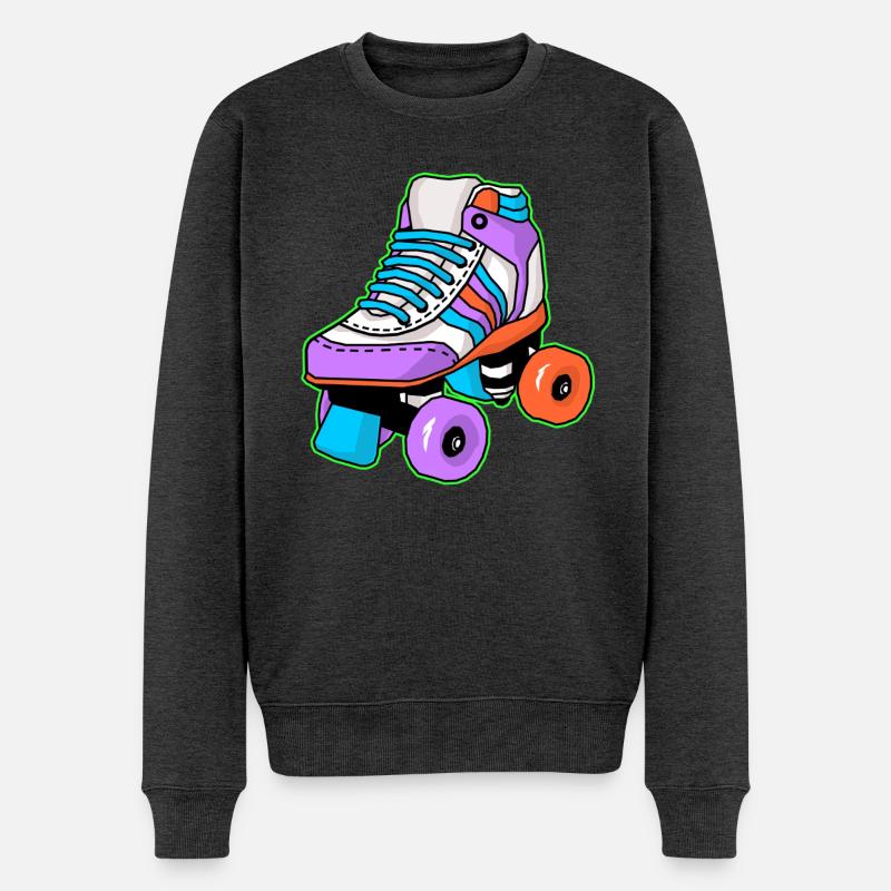 Rollschuh Schlittschuhläufer - Männer Premium Bio Pullover - Anthrazit meliert