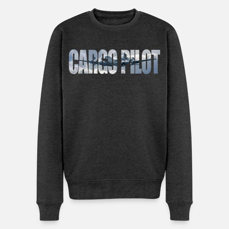 Cargo pilot DC-4 - Männer Premium Bio Pullover - Anthrazit meliert