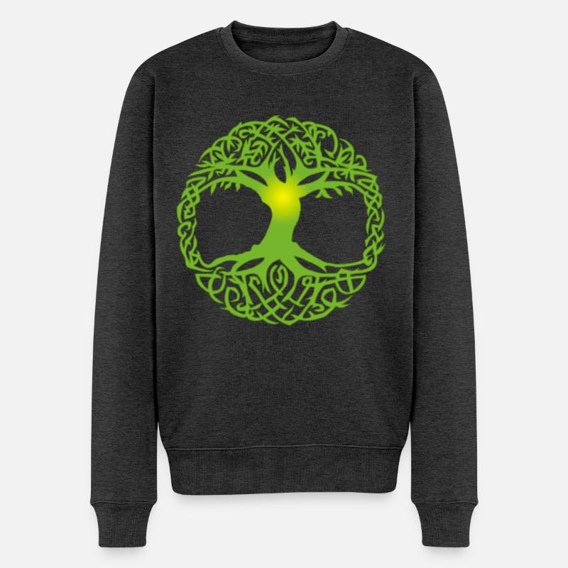 Keltischer Abbre - Männer Premium Bio Pullover - Anthrazit meliert