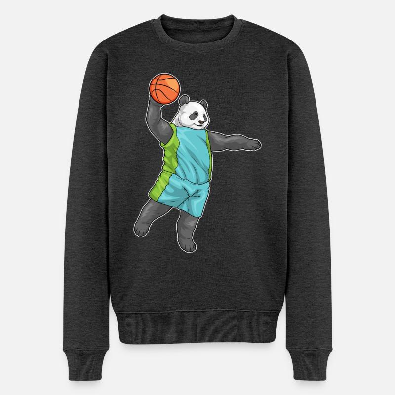 Panda Basketteur Basketteur - Pull Premium bio Homme - anthracite chiné