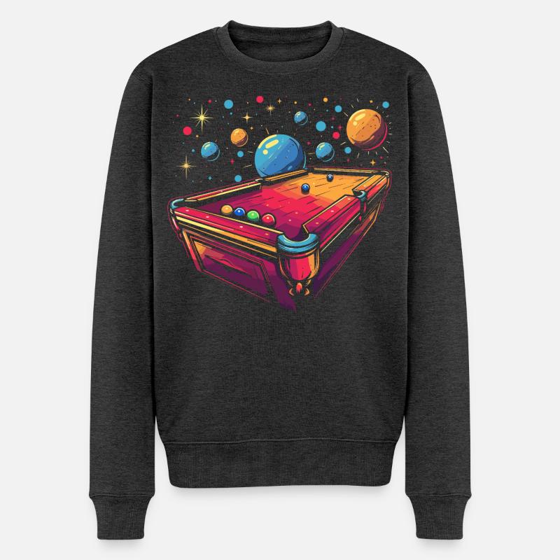Billard Cartoon Stil - Männer Premium Bio Pullover - Anthrazit meliert