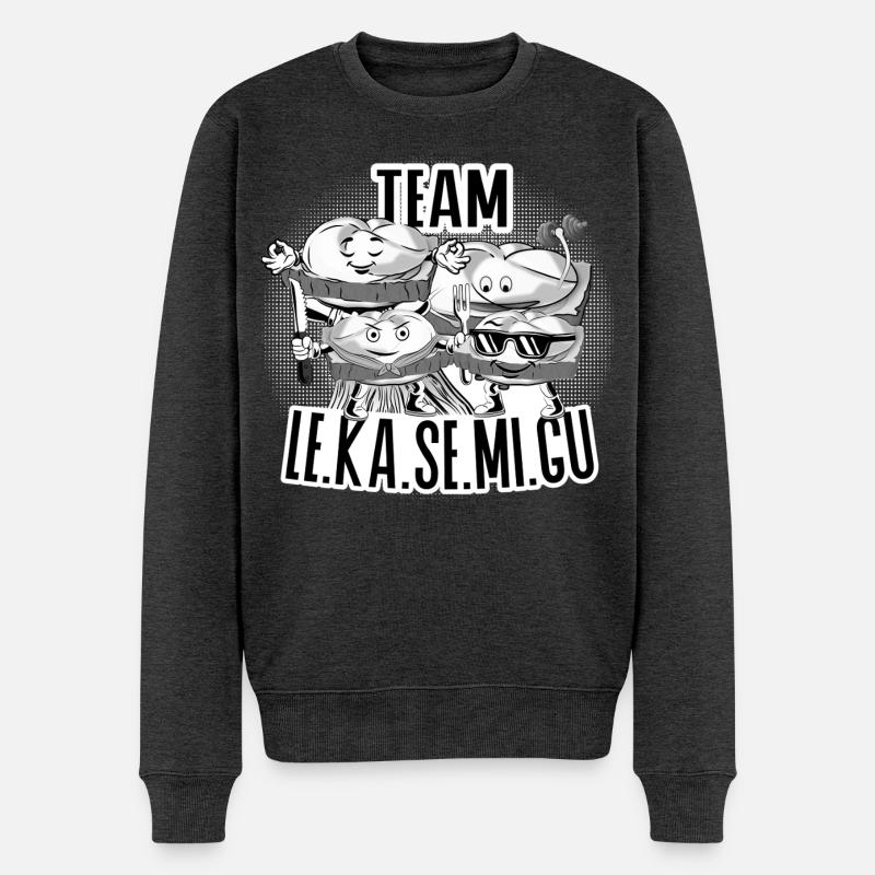 Team Le.Ka.Se.Mi.Gu – Brotzeit Crew - Männer Premium Bio Pullover - Anthrazit meliert