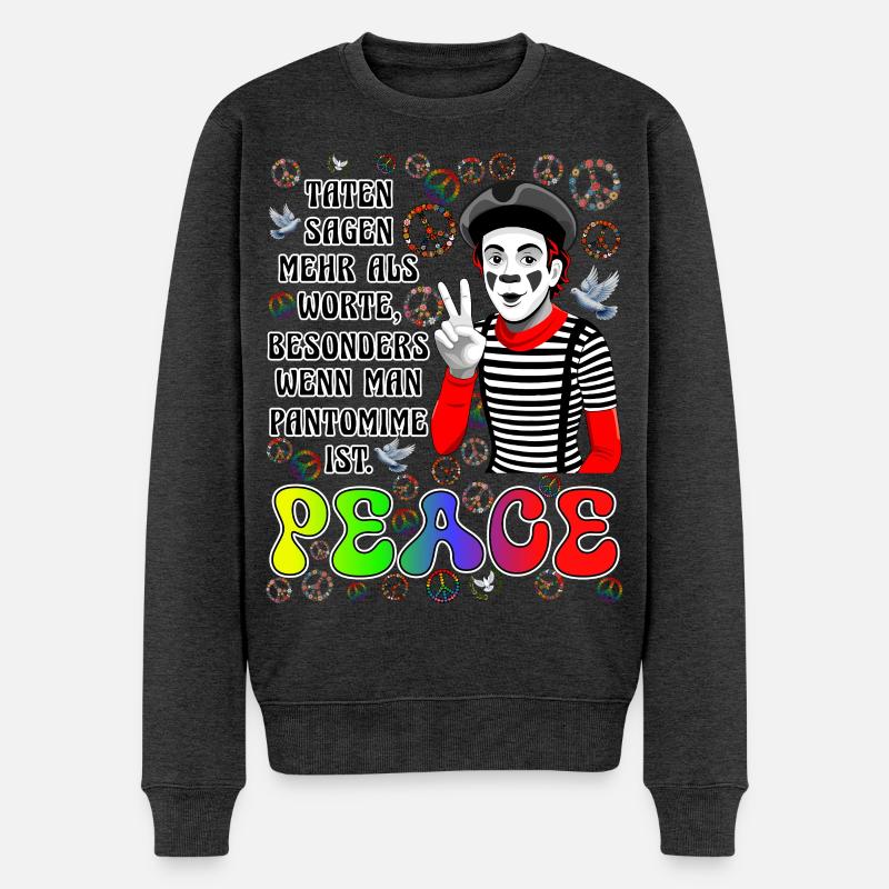 Friedens Pantomime - Männer Premium Bio Pullover - Anthrazit meliert