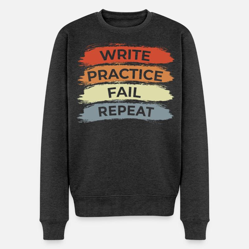 Trompete Motivation - Männer Premium Bio Pullover - Anthrazit meliert